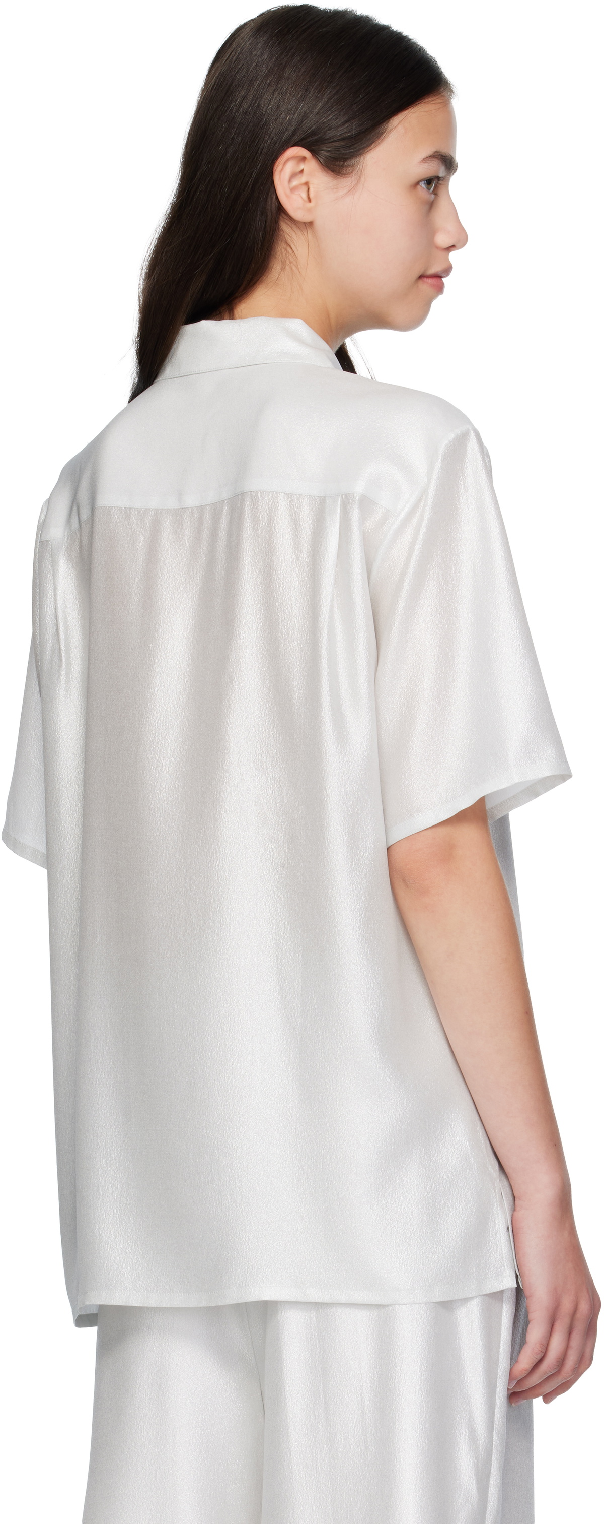 Silk Laundry Silver Camp Shirt