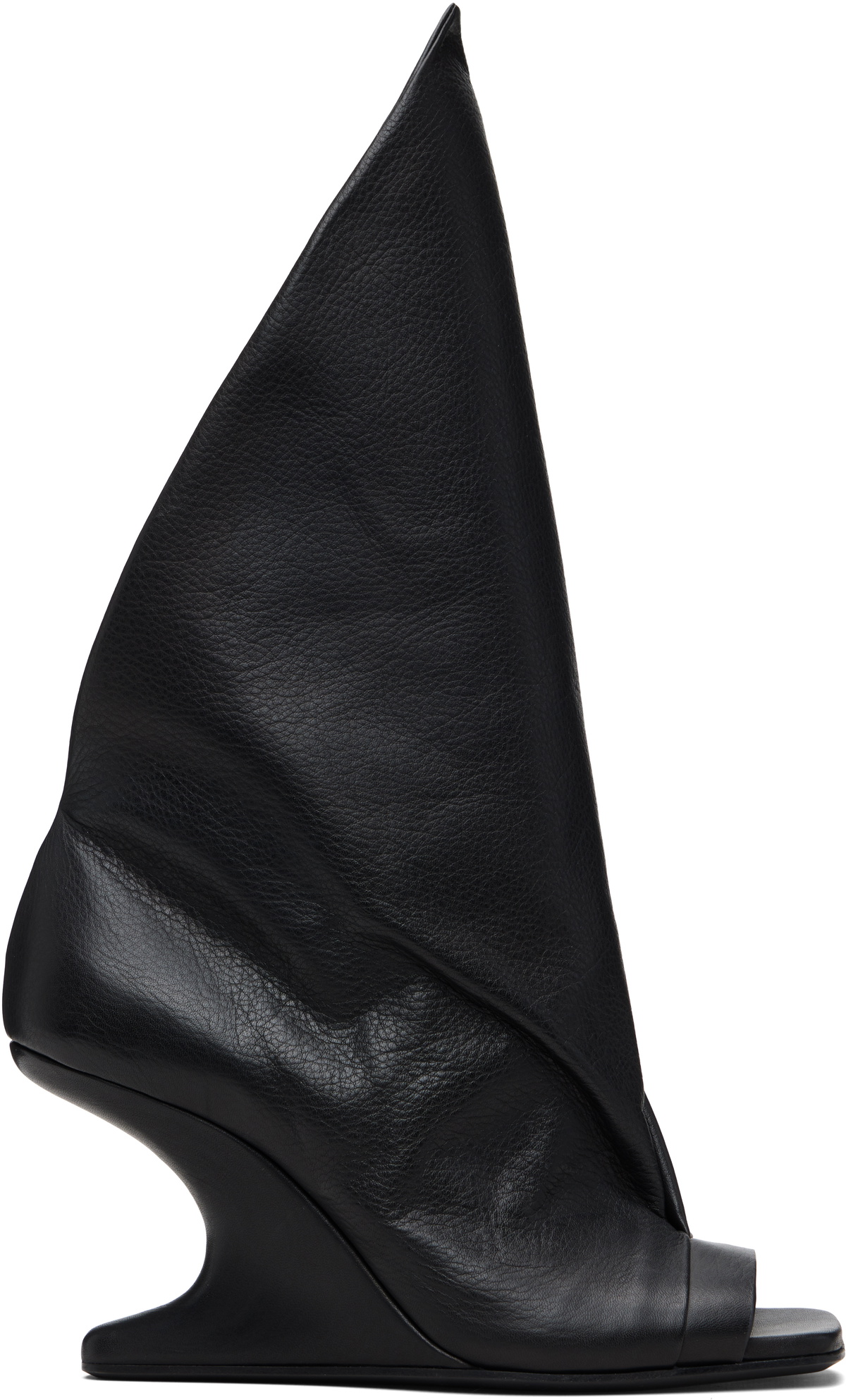 Rick Owens Black Hollywood Mega Tractor Heeled Sandals Rick Owens