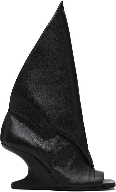 Photo: Rick Owens Black Temple Cantilever 8 Strutter Heeled Sandals