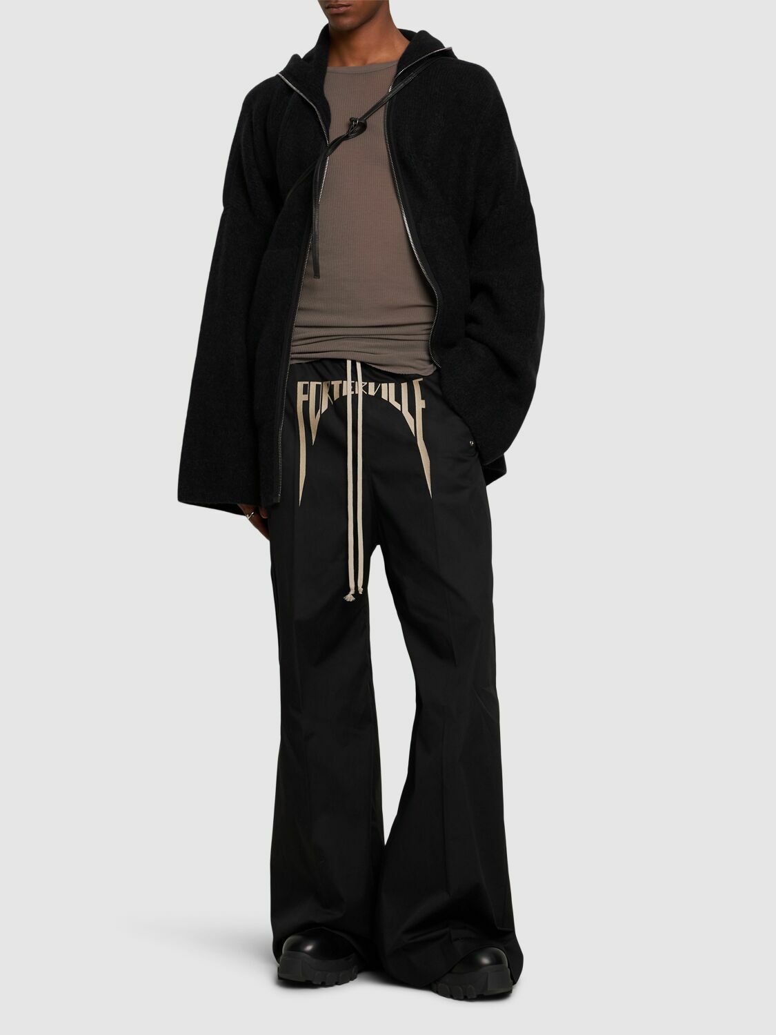RICK OWENS Porterville Bela ワイドパンツ Black Porterville Wide Bela Trousers by Rick Owens on Sale
