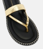 Dries Van Noten Croc-effect leather thong sandals