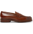 Grenson - Peter Hand-Painted Leather Penny Loafers - Brown