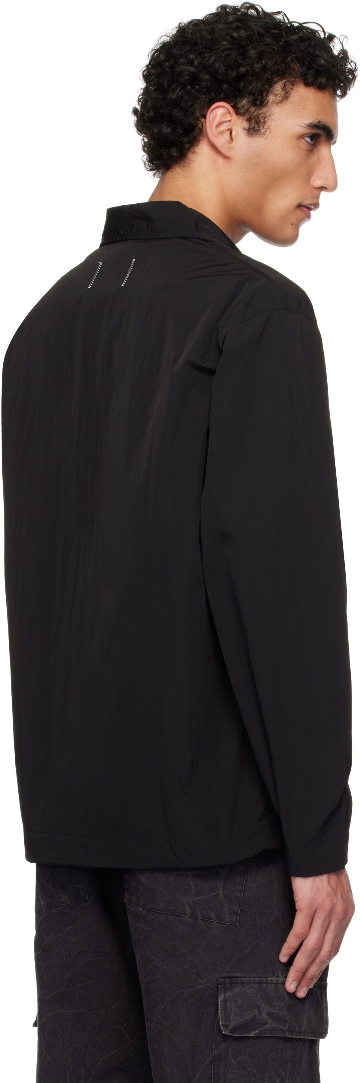 Reigning Champ Black Crinkle Nylon Uniform Standard Overshirt