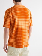 Folk - Striped Slub Cotton T-Shirt - Orange
