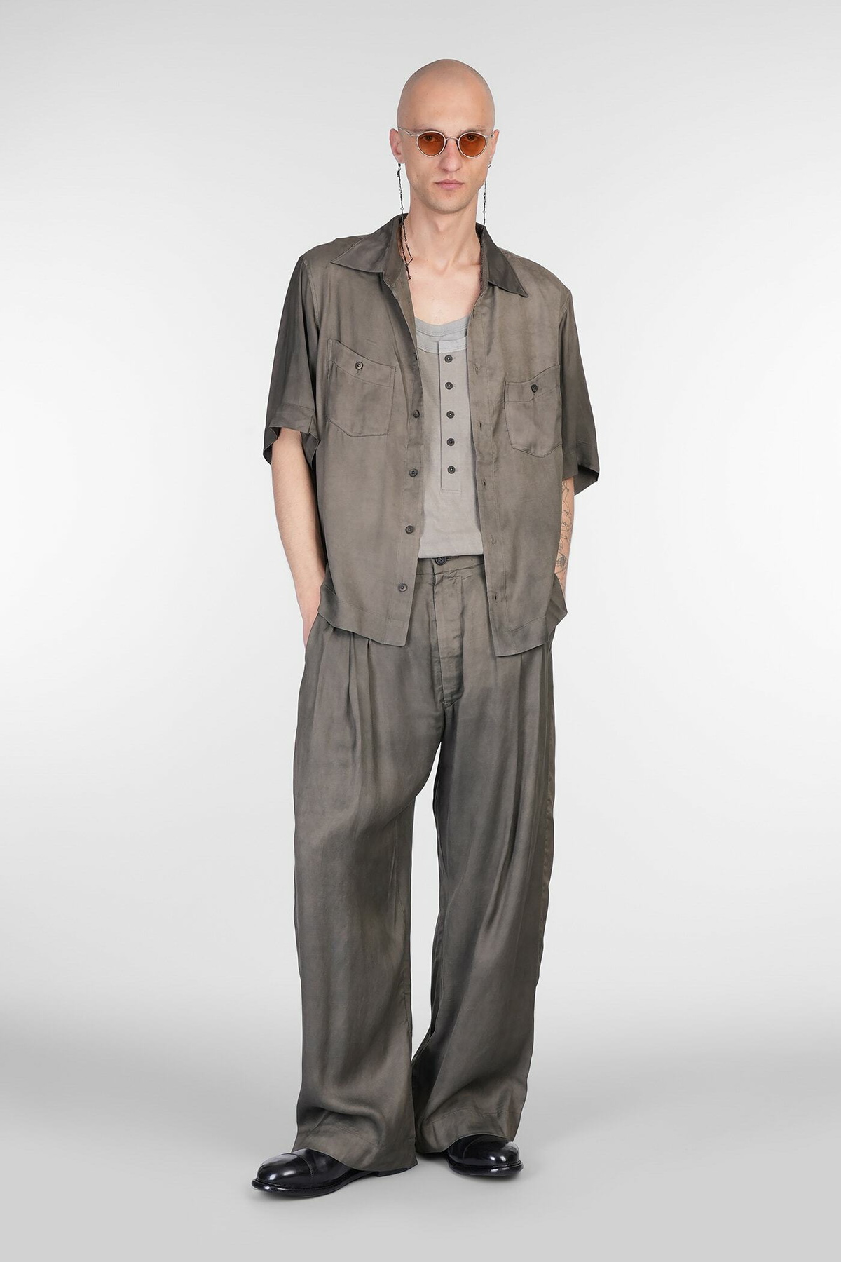 Ziggy Chen Shirt In Green Viscose