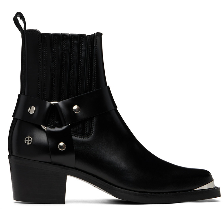 Photo: ANINE BING Black Mid Biker Boots