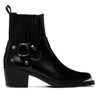 ANINE BING Black Mid Biker Boots