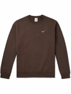 Nike - Solo Swoosh Logo-Embroidered Cotton-Blend Jersey Sweatshirt - Brown