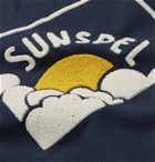 Sunspel - Logo-Flocked Loopback Cotton-Jersey Sweatshirt - Blue