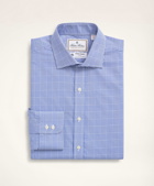Brooks Brothers Men's x Thomas Mason Madison Relaxed-Fit Dress Shirt, Poplin English Collar Bold Check | Blue/White