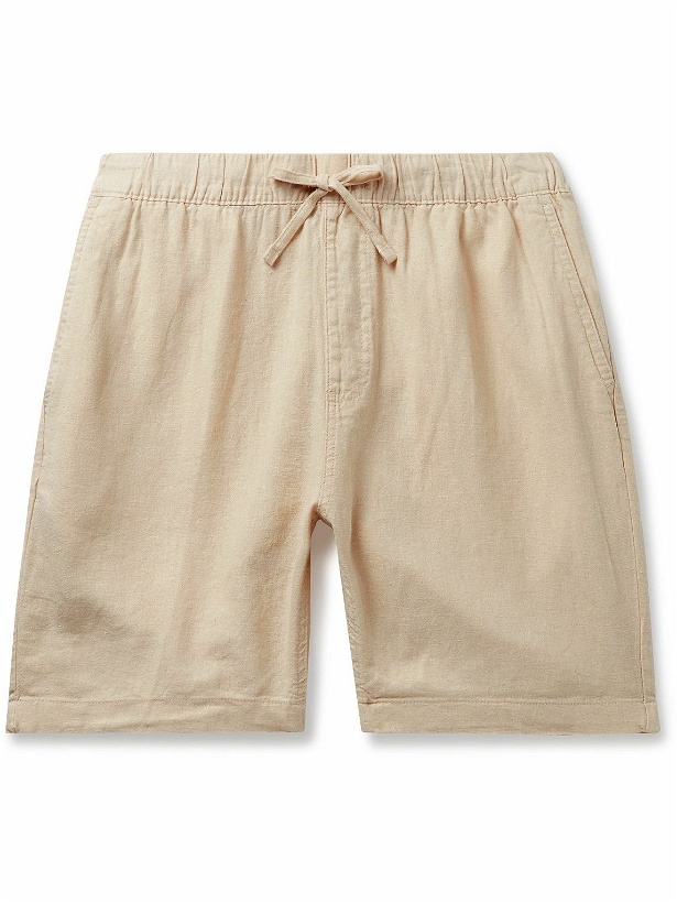Photo: Onia - Straight-Leg Linen-Blend Drawstring Shorts - Neutrals