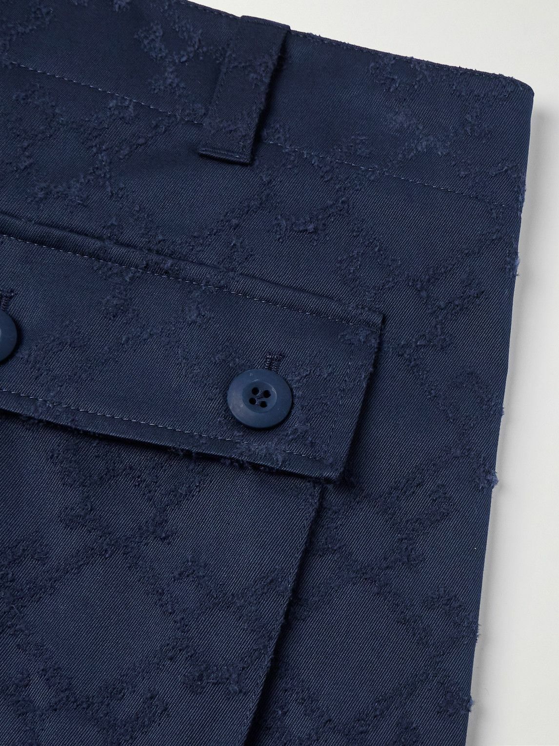 Givenchy - Straight-Leg Cotton-Twill Jacquard Cargo Trousers - Blue