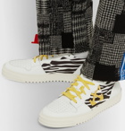 Off-White - 3.0 Polo Zebra-Print Canvas, Leather and Suede Sneakers - Men - White