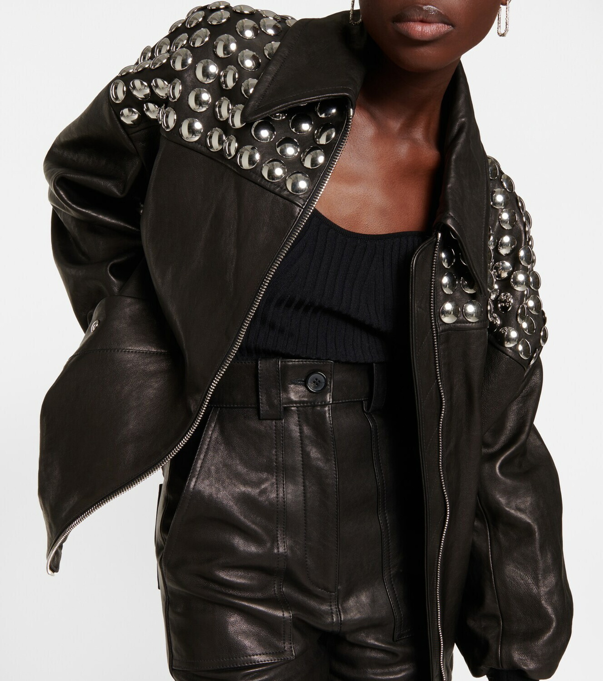 khaite studded leather jacket