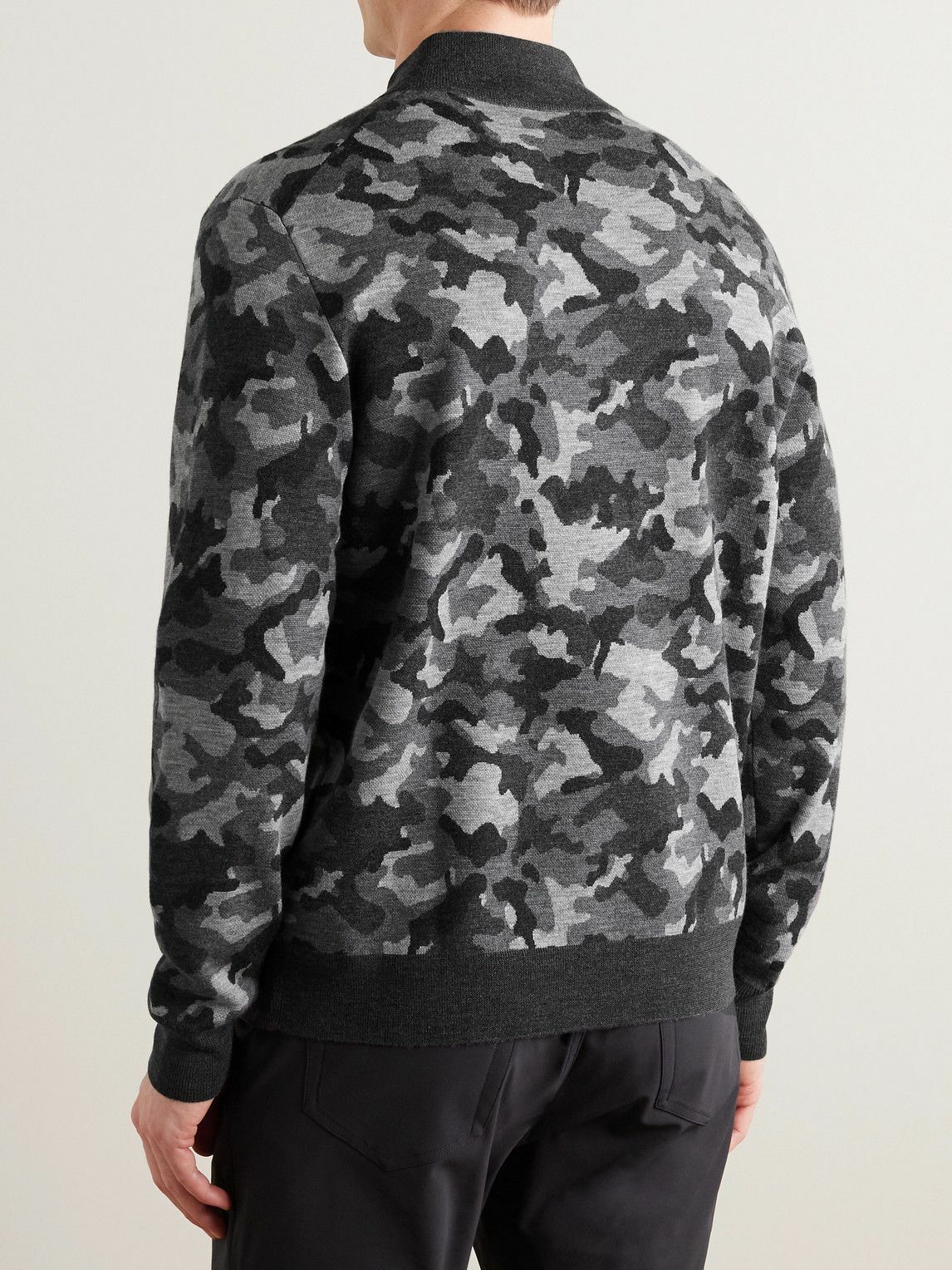 G/FORE - Camouflage-Jacquard Wool Half-Zip Sweater - Gray G/FORE