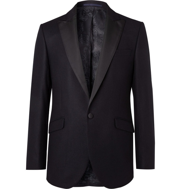Photo: Favourbrook - Brown Slim-Fit Faille-Trimmed Cotton-Velvet Tuxedo Jacket - Blue