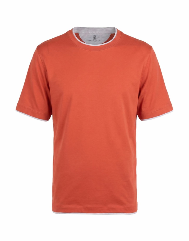 Photo: Brunello Cucinelli Mens T-shirt in Orange