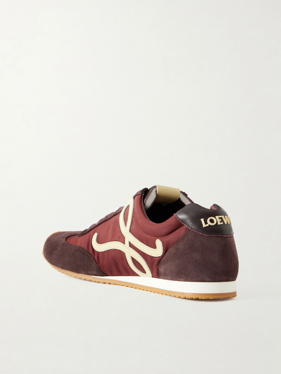 LOEWE - Ballet Runner 2.0 Suede-Trimmed Sneakers - Burgundy