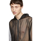 Helmut Lang Black Transparent Zip-Up Hoodie