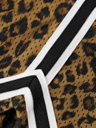 John Elliott - Rivalry Straight-Leg Webbing-Trimmed Leopard-Print Mesh Shorts - Animal print