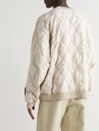 KAPITAL - Bandana-Print Cotton-Jersey and Quilted Shell Sweatshirt - Neutrals