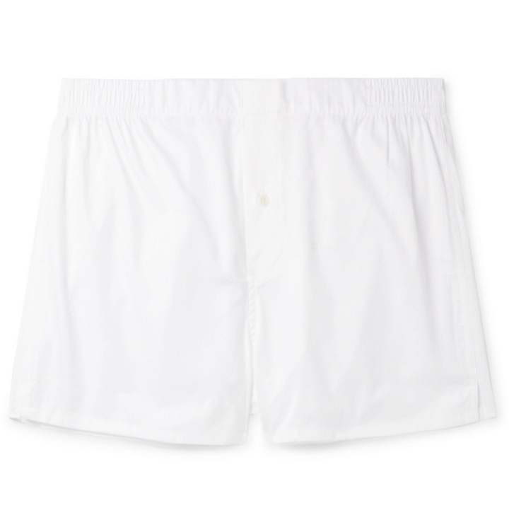 Photo: Hamilton and Hare - Cotton Boxer Shorts - White