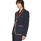 Gucci Navy Whipcord Cover Blazer