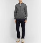 Hugo Boss - Virgin Wool Zip-Up Sweater - Gray