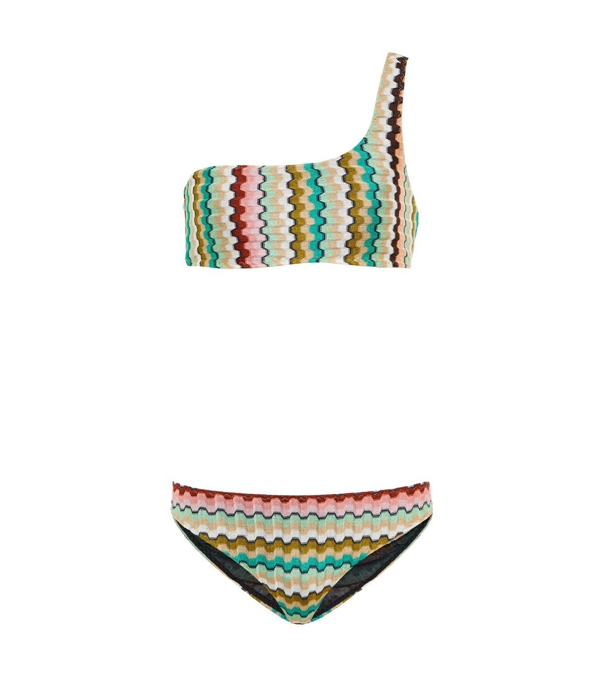 Missoni Mare Zig Zag Knit One Shoulder Bikini Missoni Mare