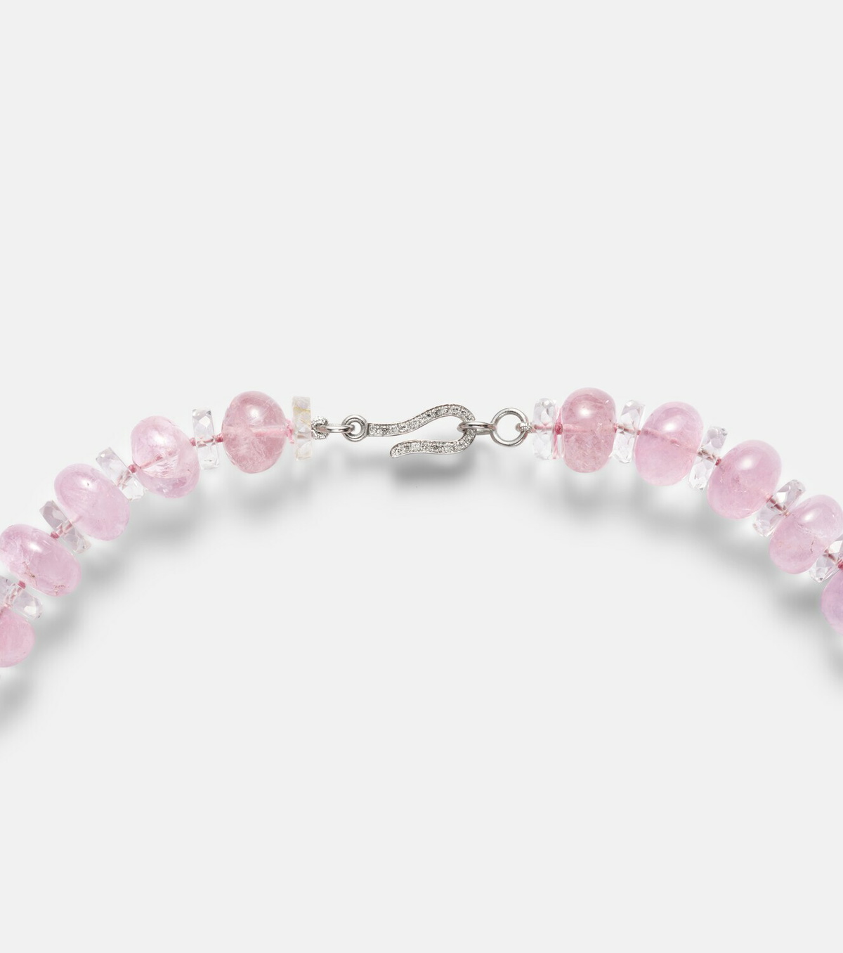 Ileana Makri Beaded necklace with morganite, white topaz, and diamonds