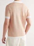 Thom Sweeney - Cotton and Linen-Blend Polo Shirt - Orange