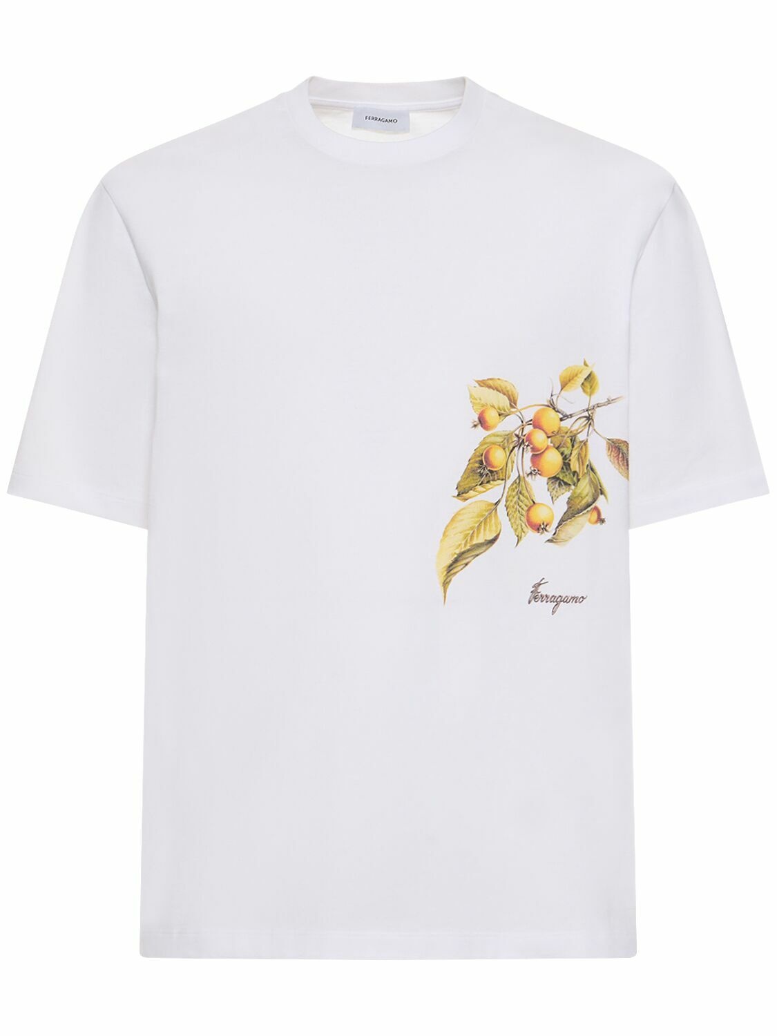 Photo: FERRAGAMO - Logo Printed Cotton T-shirt