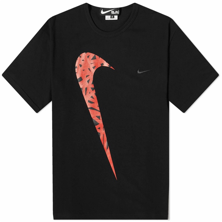 Photo: Comme des Garçons Men's x Nike Vertical Swoosh Oversized T-S in Black