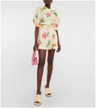 Alémais Floral high-rise linen shorts