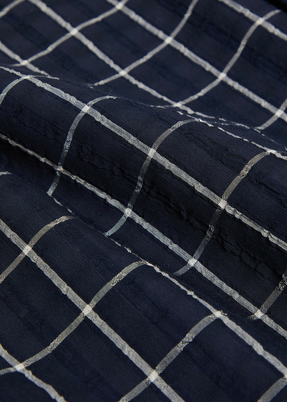 Won Hundred Maza Checked Cotton-blend Shirt Navy