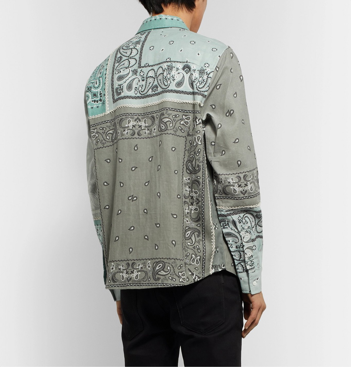 AMIRI - Bandana-Print Cotton-Flannel Shirt - Blue
