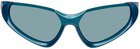 Balenciaga Blue Wraparound Sunglasses