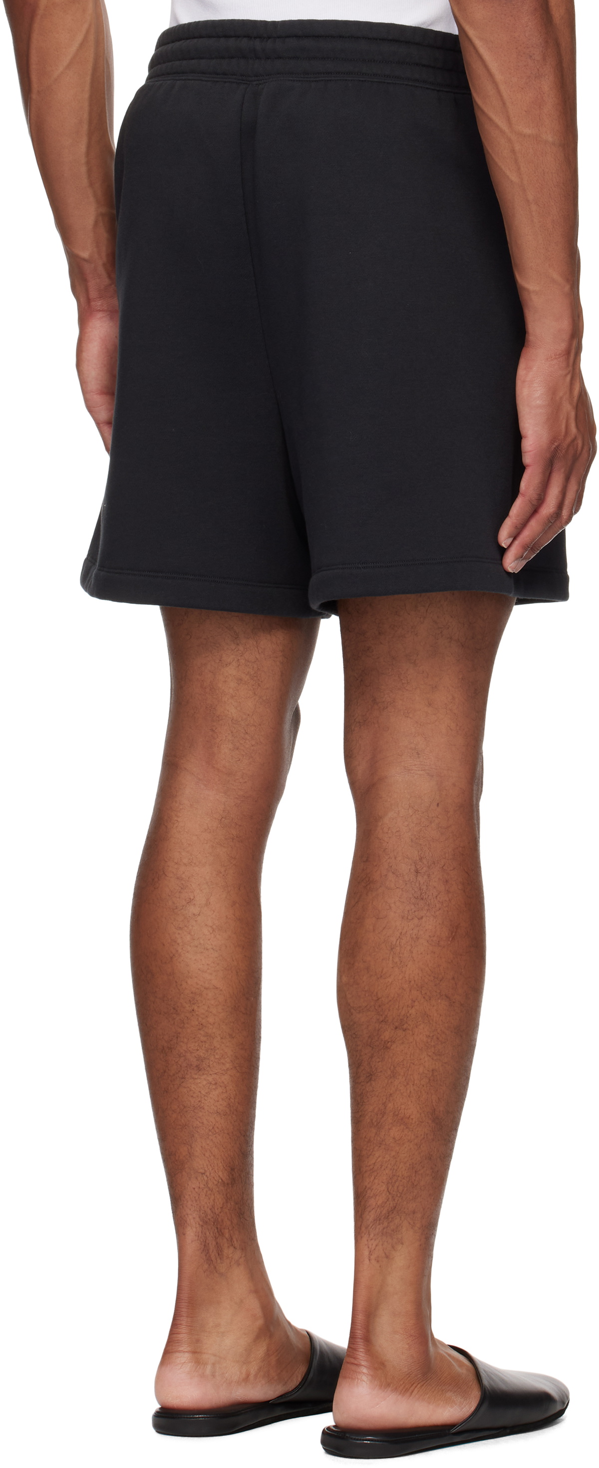 SKIMS Black Cotton Fleece Relaxed Shorts