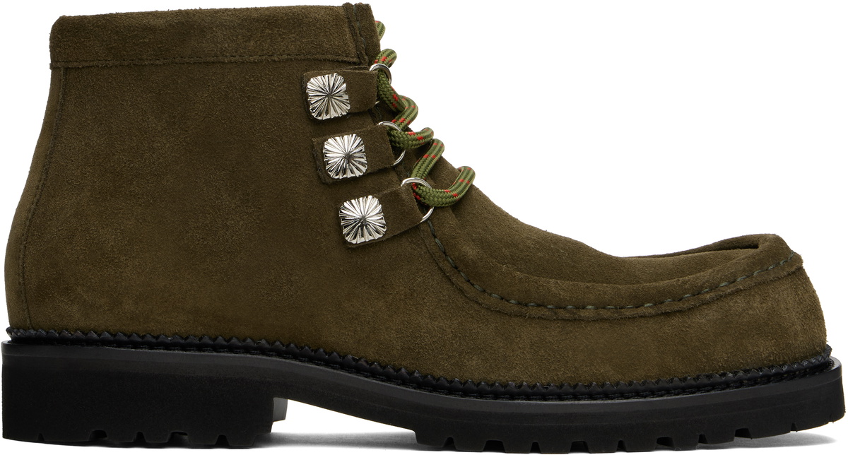 Toga Virilis Khaki Square Toe Boots Toga Virilis