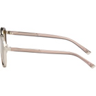 Gucci Silver & Brown Navigator Frame Sunglasses