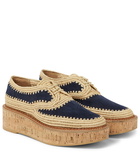 Gabriela Hearst - x Clergerie Louis raffia-trimmed platform Derby shoes