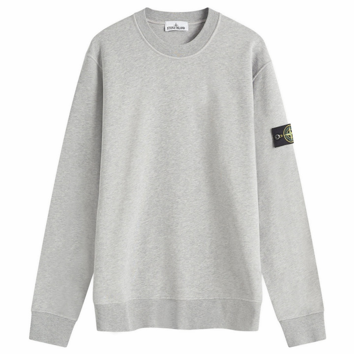 Photo: Stone Island Men's Garment Dyed Crew Sweatshirt in Melange Grey