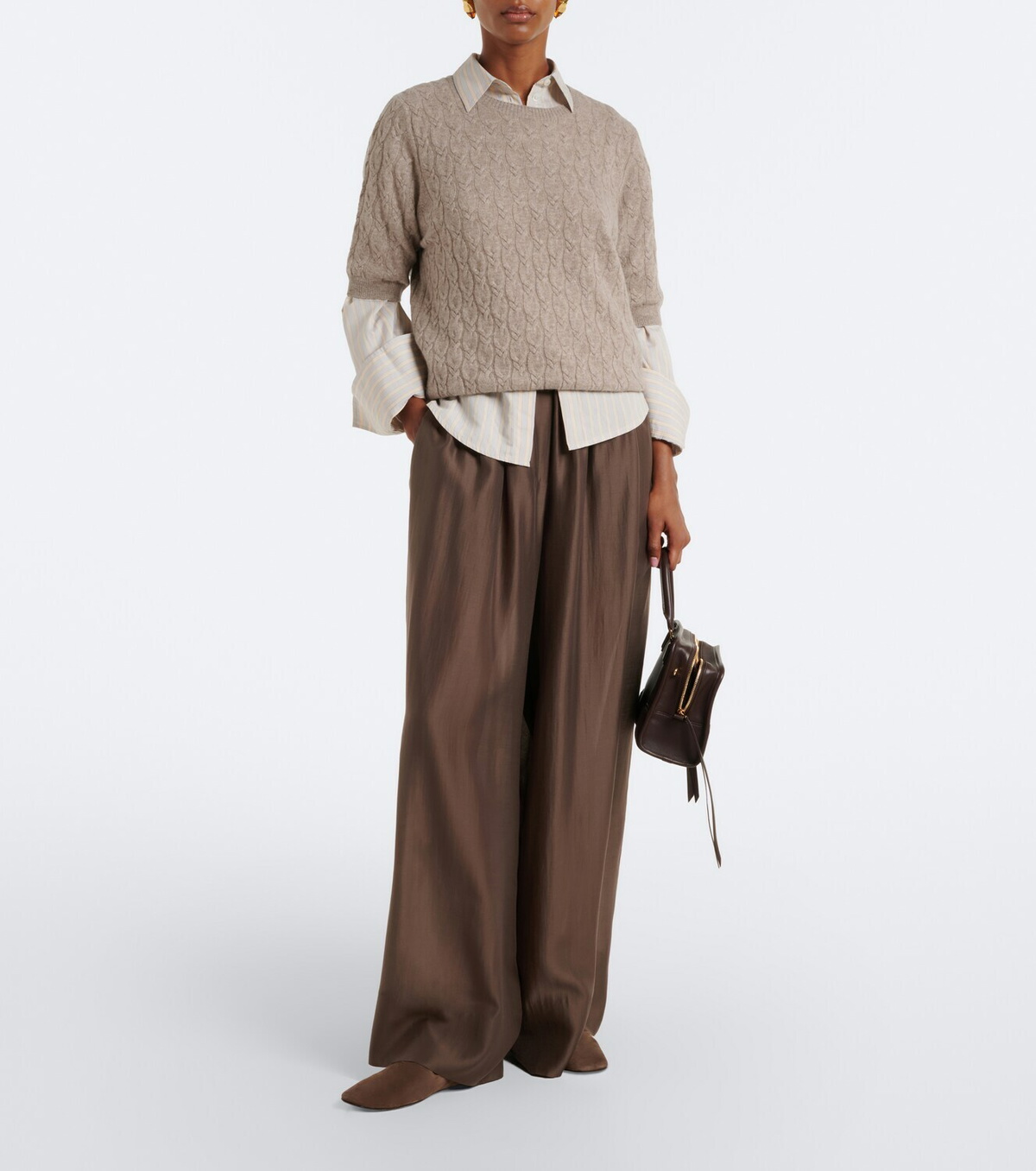 Jardin des Orangers Cable knit cashmere sweater