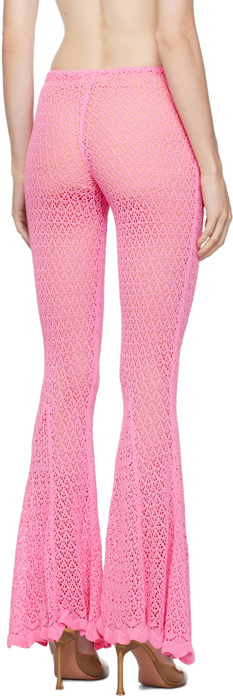 Crochet flared pants in pink - Blumarine