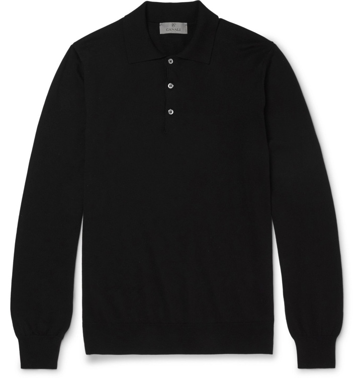 Photo: CANALI - Cotton Polo Shirt - Black