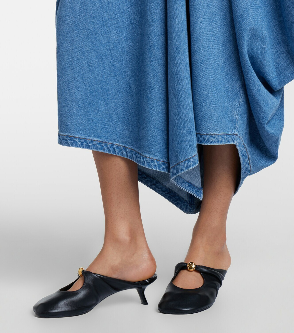 Loewe Asymmetrical denim midi skirt