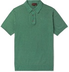 Altea - Knitted Linen and Cotton-Blend Polo Shirt - Green