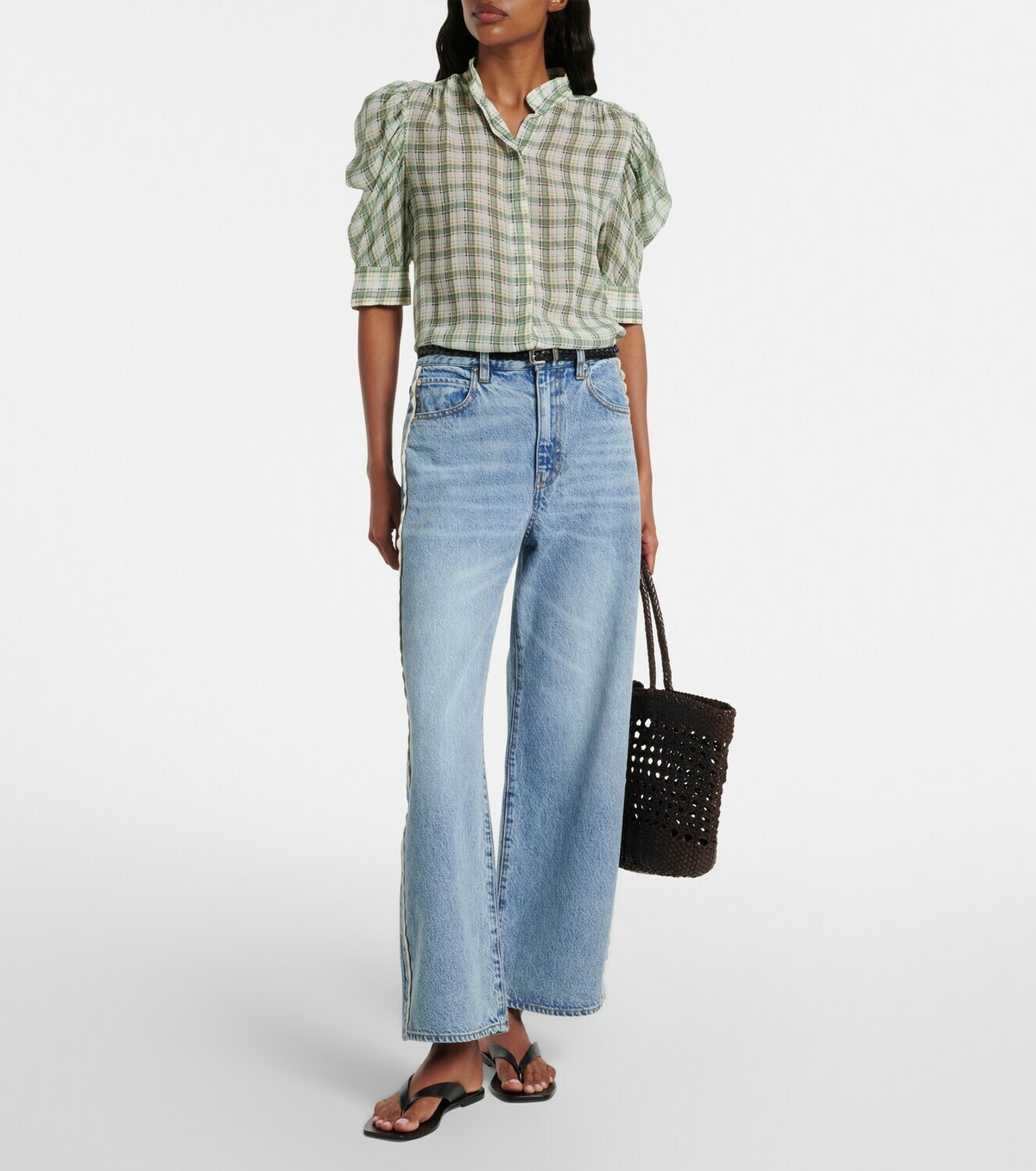 Frame Gillian checked silk blouse