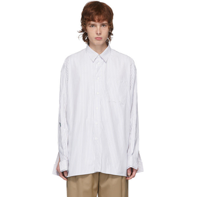 ADER error White Stripe Oversized Shirt ADER error