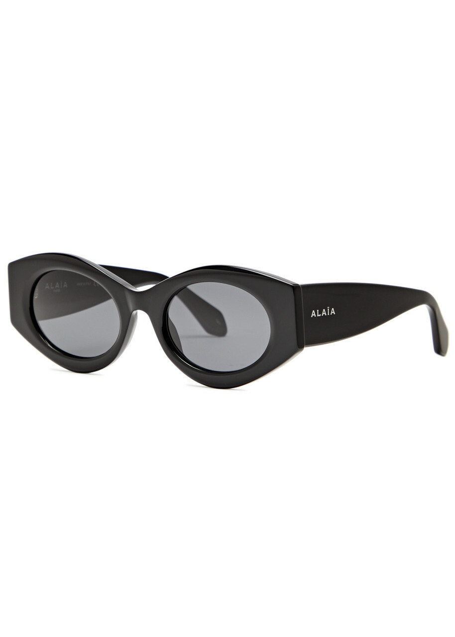 サングラス Alaia OVAL 79 BLACK-BLACK-GREY Alaïa Oval-frame Sunglasses - Black - One Size ALAÏA